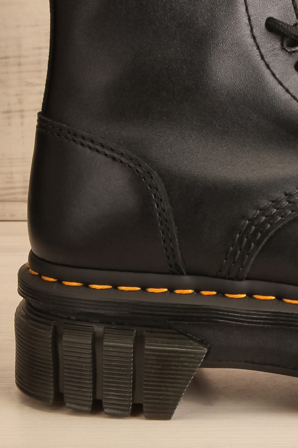 Audrick Nappa Leather Platform Ankle Boots | La petite garçonne side vack close-up