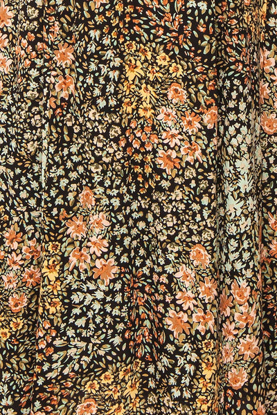 Auriga Floral Midi Dress w/ Thin Straps | Boutique 1861  fabric