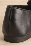 Auris Black Faux Leather Loafers | La petite garçonne back close-up