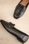 Auris Black Faux Leather Loafers | La petite garçonne flat view