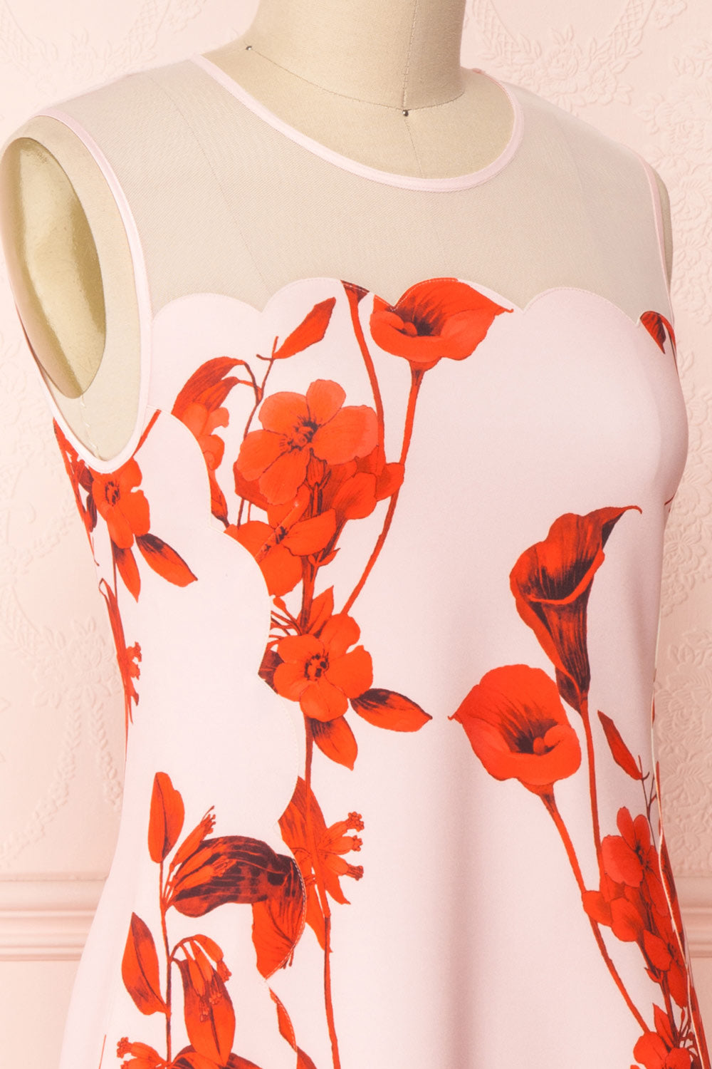 Awala Pink & Red Floral Ted Baker Cocktail Dress | Boutique 1861 4