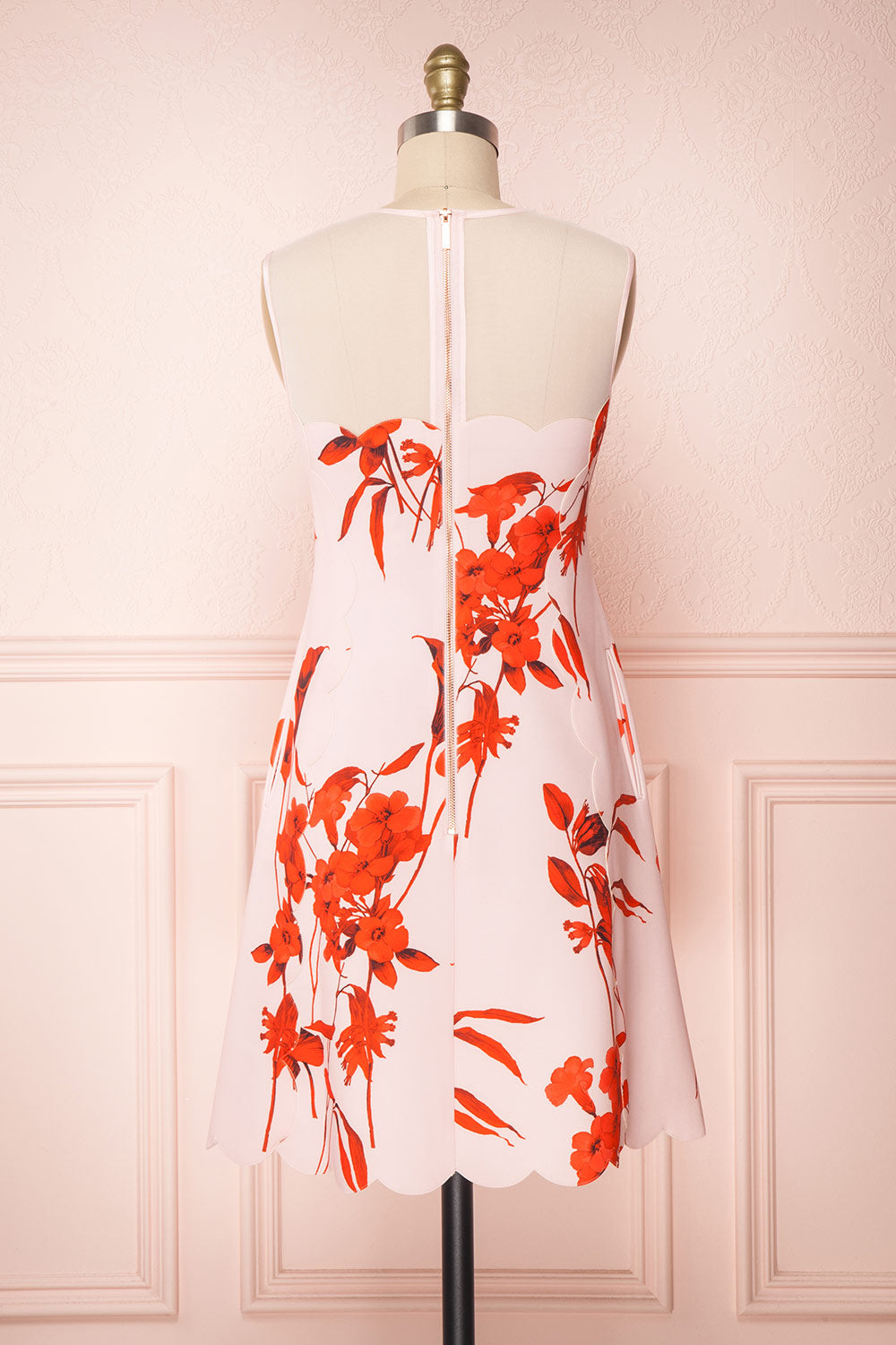 Awala Pink & Red Floral Ted Baker Cocktail Dress | Boutique 1861 5