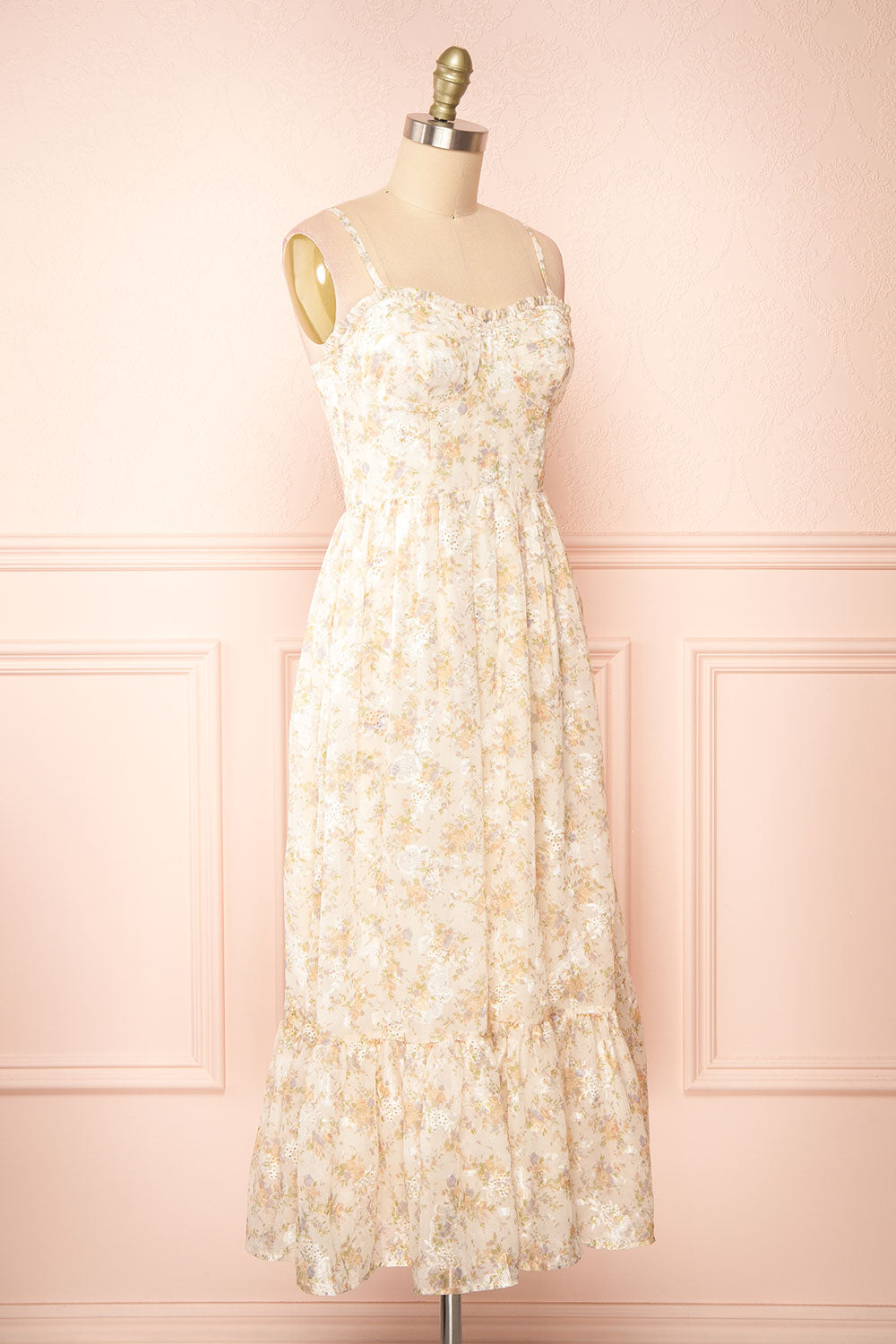 Azin Bustier Floral Midi Dress | Boutique 1861 side view