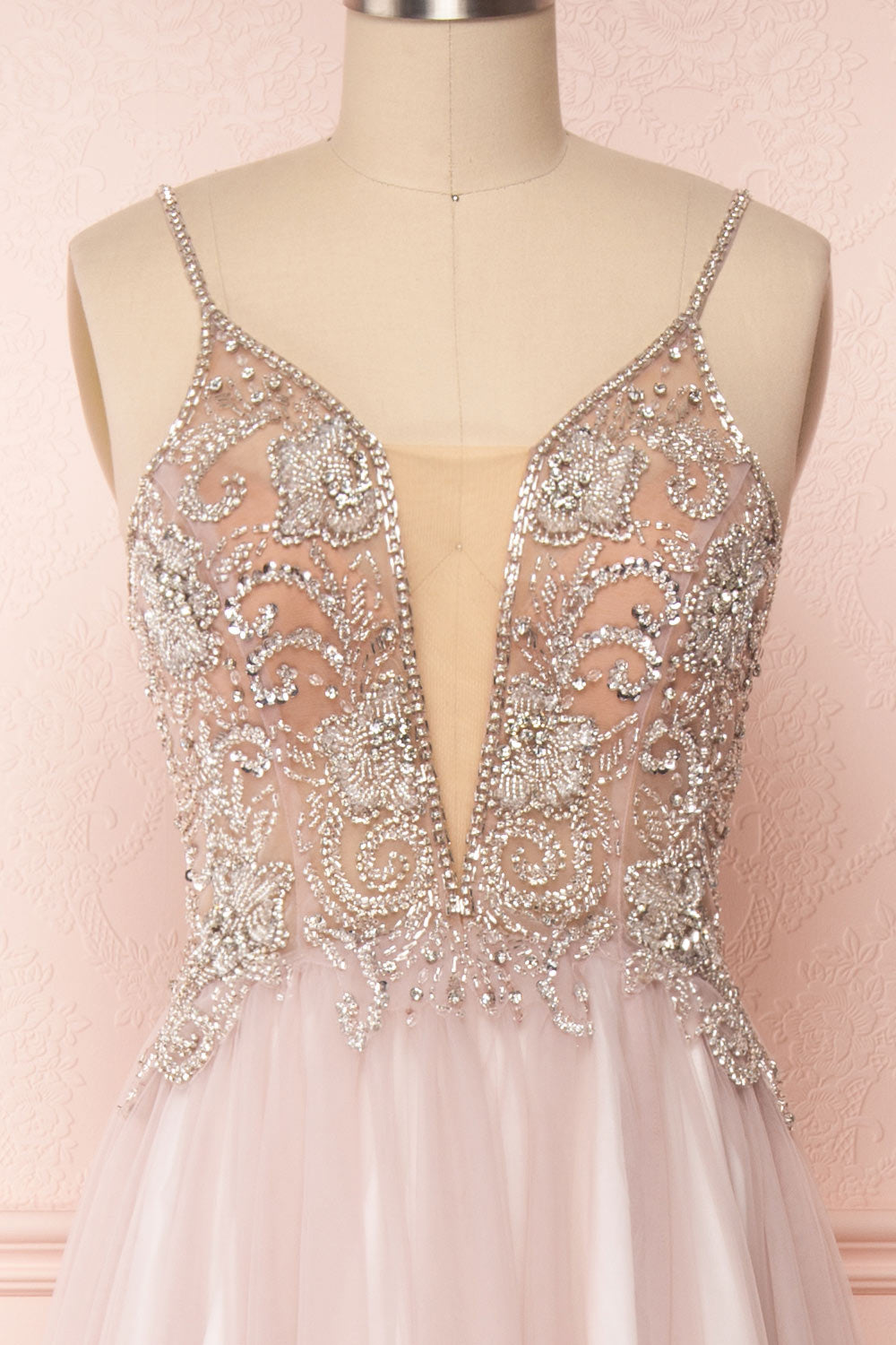 Baillif Lilac Tulle A-Line Gown with Crystals | Boutique 1861 2