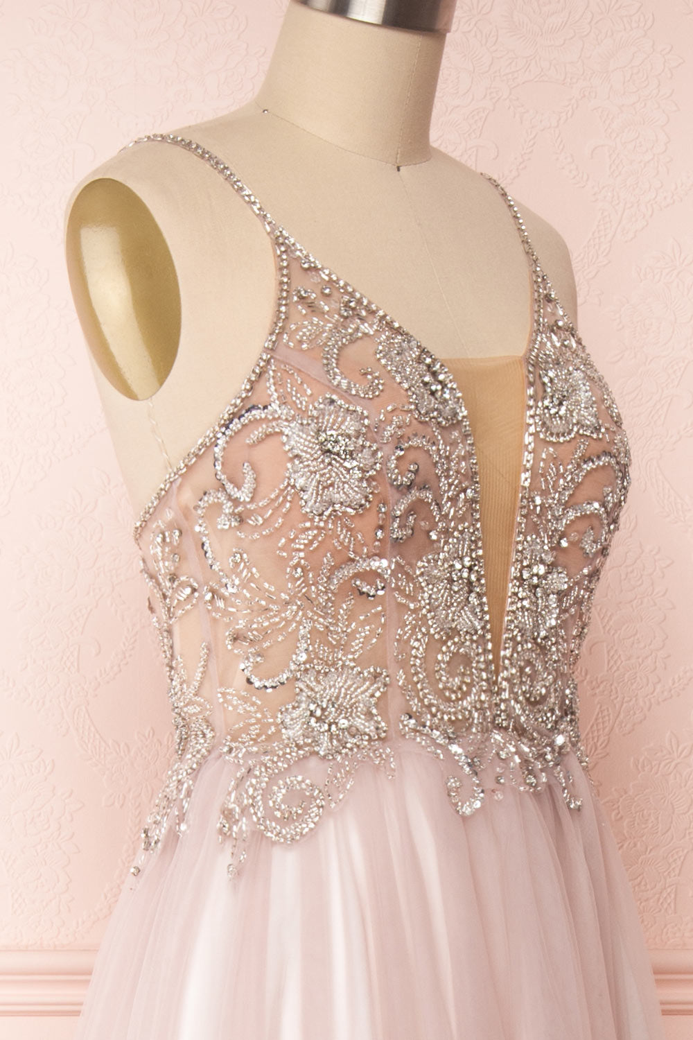 Baillif Lilac Tulle A-Line Gown with Crystals | Boutique 1861 4