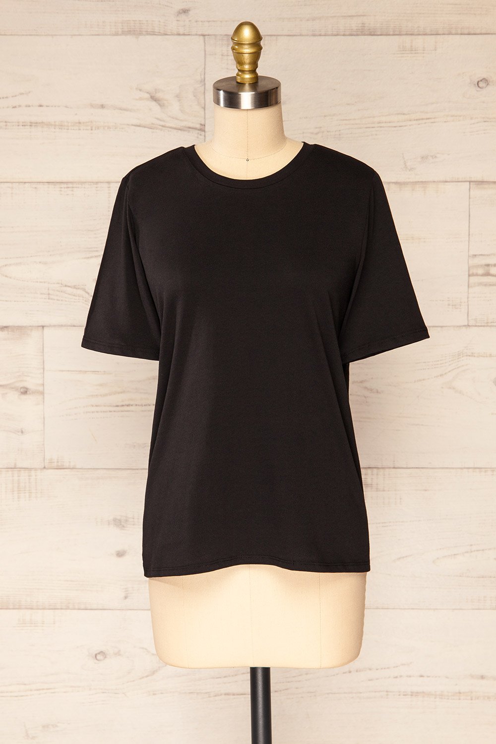 Bale Black Crew Neck T-Shirt | La petite garçonne plus
