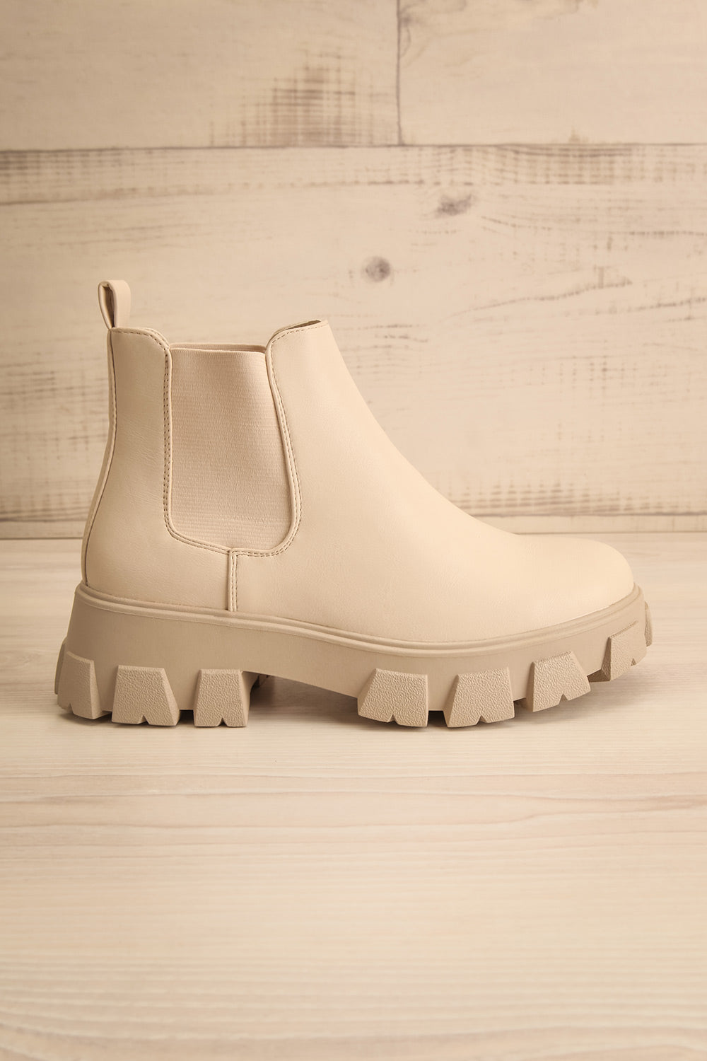 Barakaldo Ivory Faux-Leather Chelsea Boots | La petite garçonne side view