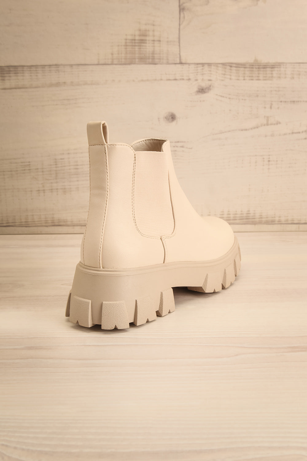 Barakaldo Ivory Faux-Leather Chelsea Boots | La petite garçonne back view