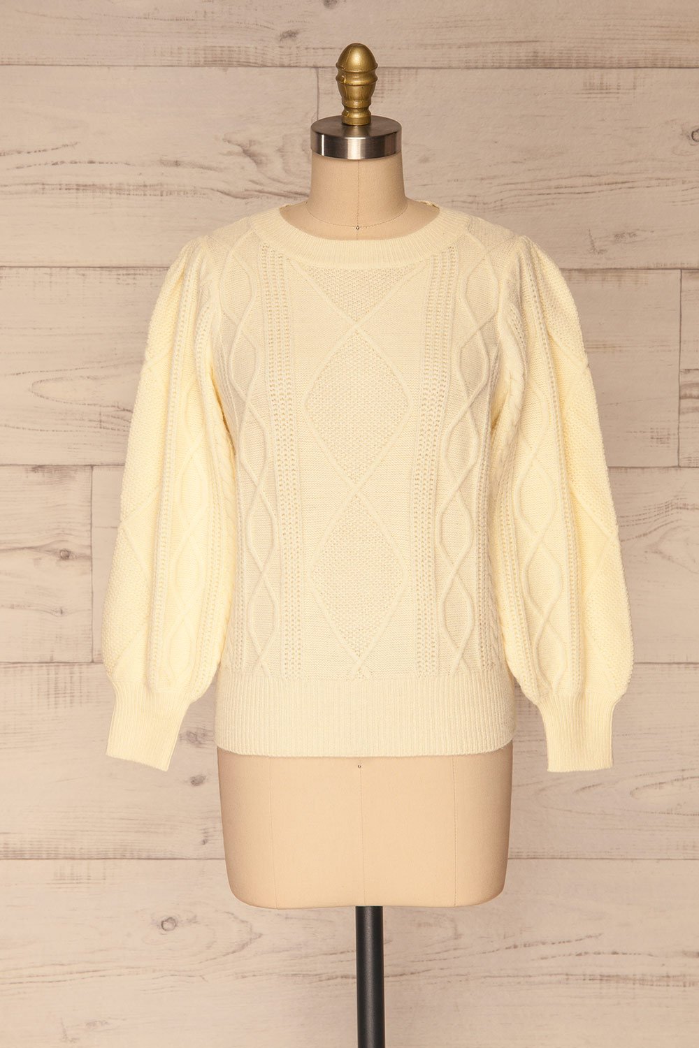 Barb Ivory Braided Knit Sweater | La petite garçonne plus