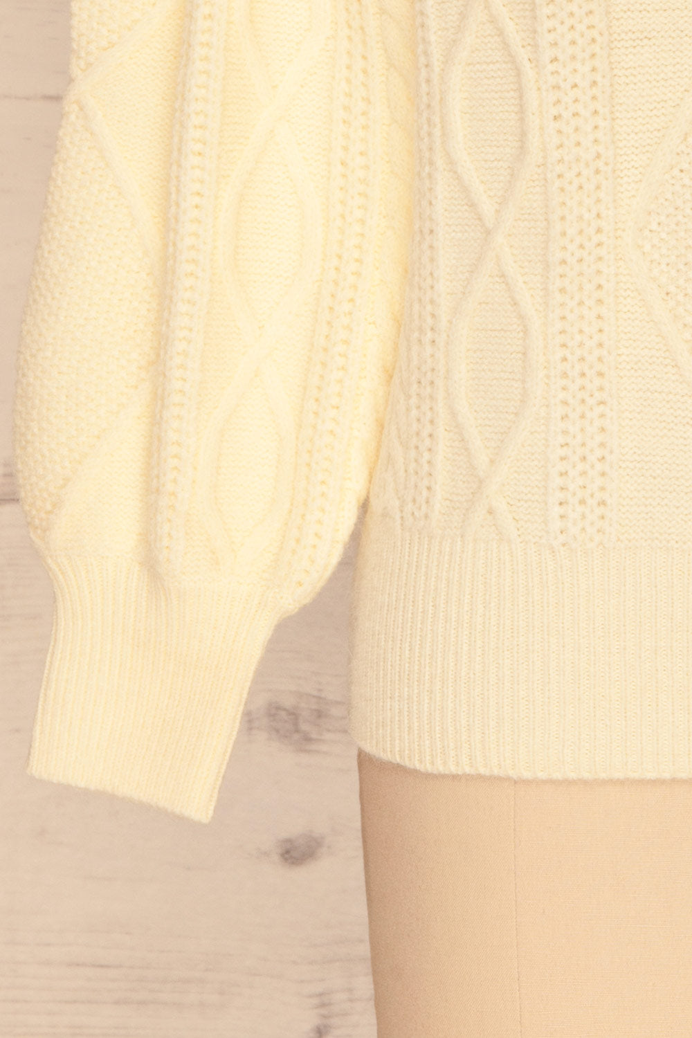 Barb Ivory Braided Knit Sweater | La petite garçonne bottom
