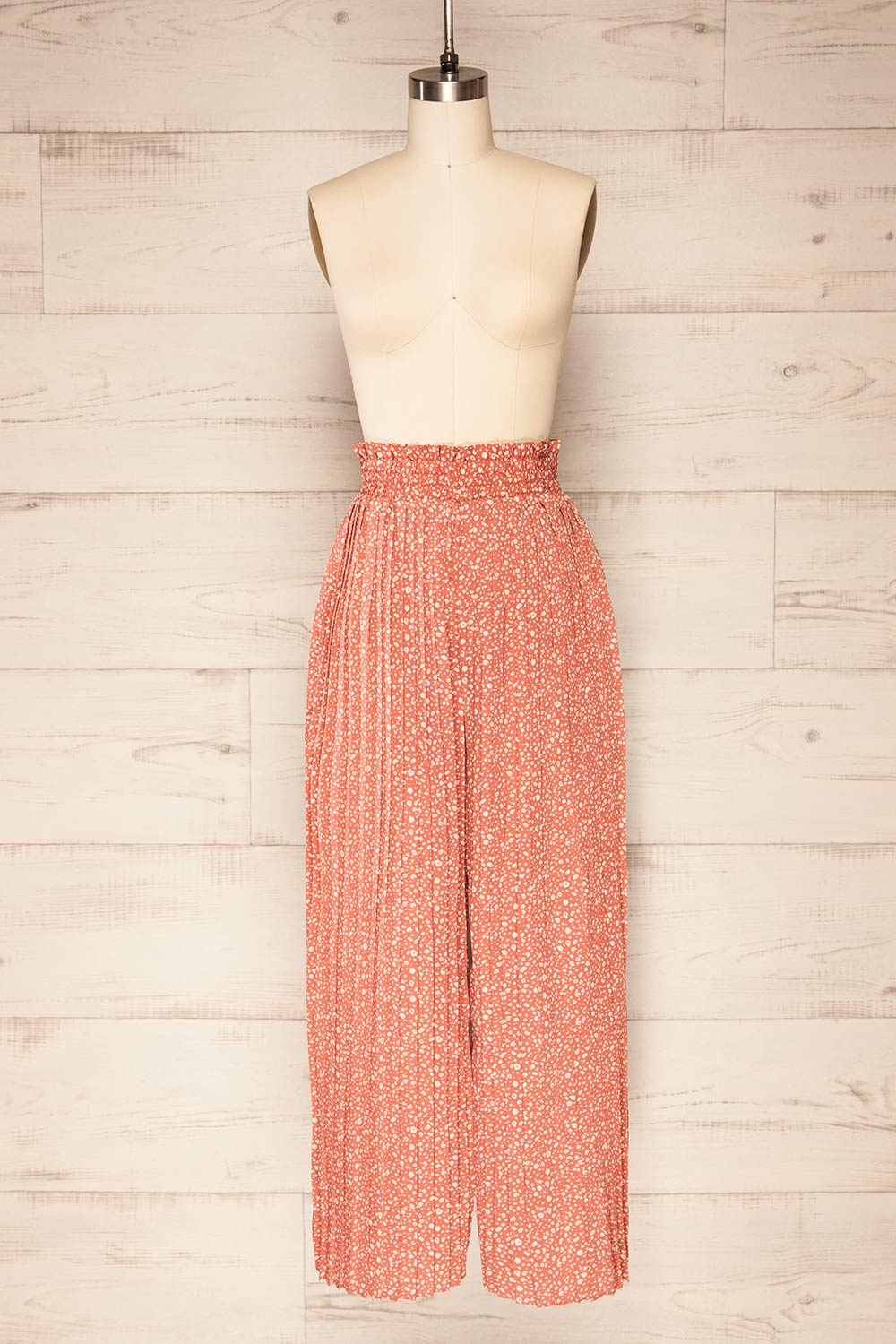 Barrag Patterned Palazzo Pants w/ Ruffled Waist | La petite garçonne front view