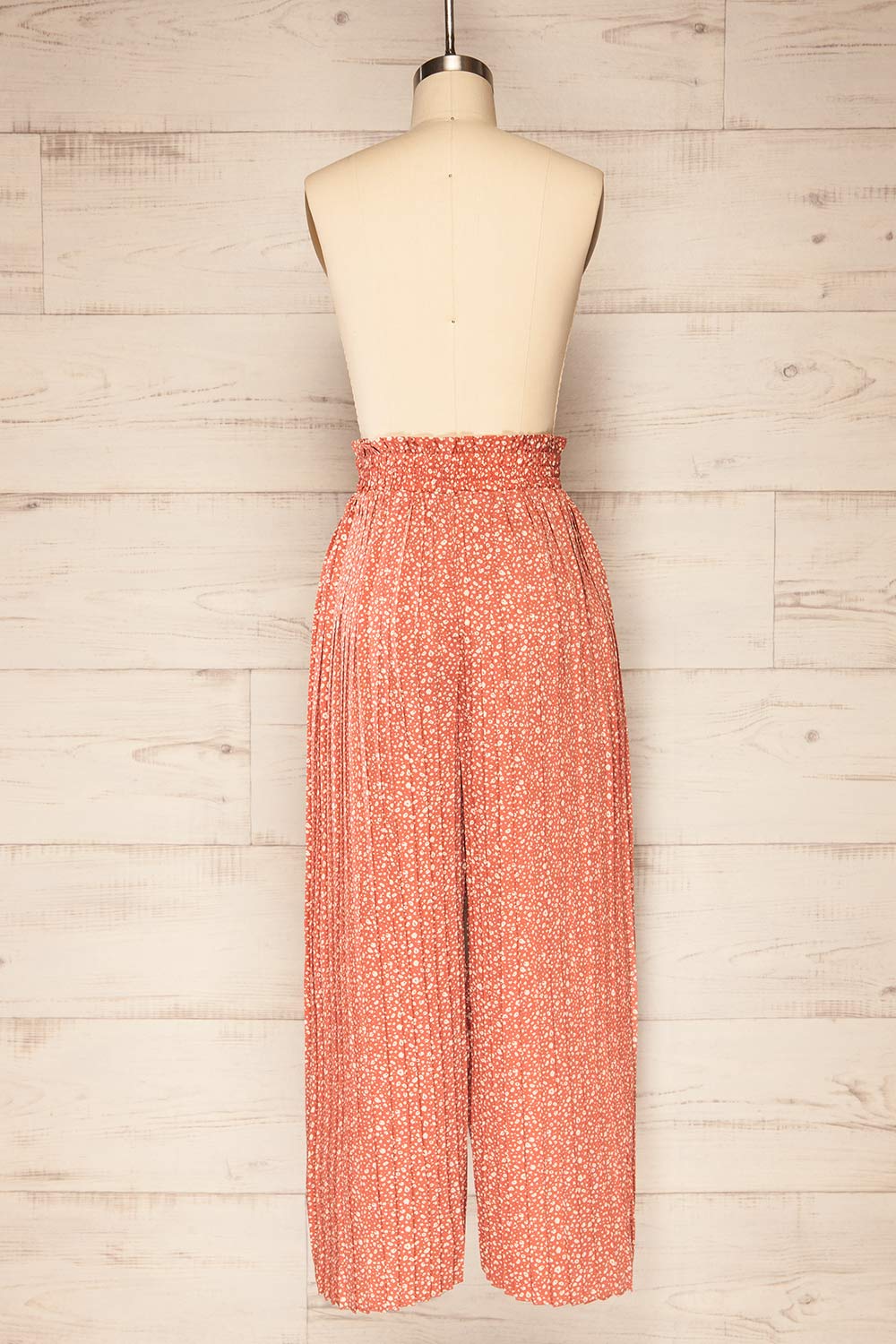 Barrag Patterned Palazzo Pants w/ Ruffled Waist | La petite garçonne back view