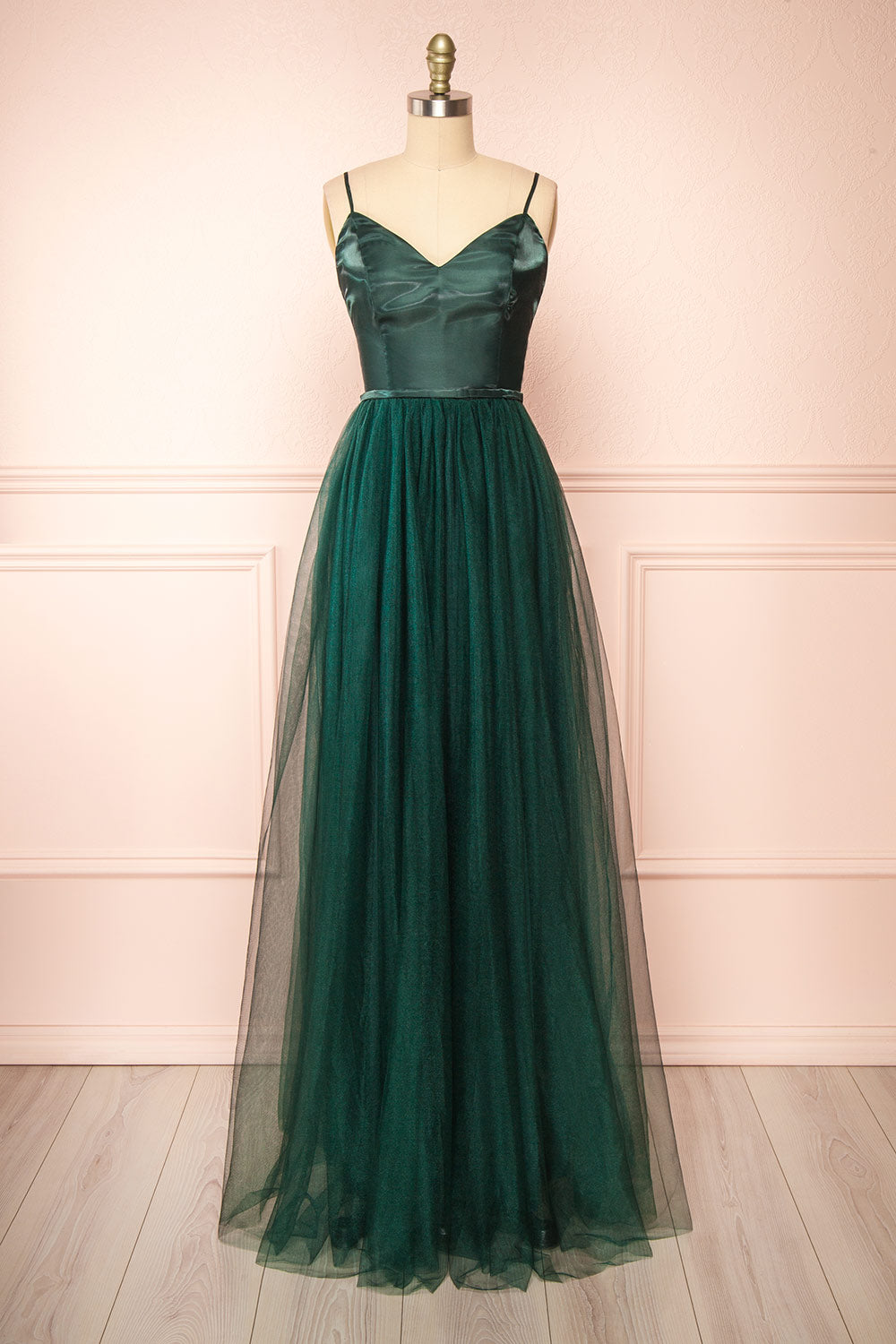 Barraganetal | Green Maxi A-Line Tulle Dress Barraganetal | Green Maxi A-Line Tulle Dress