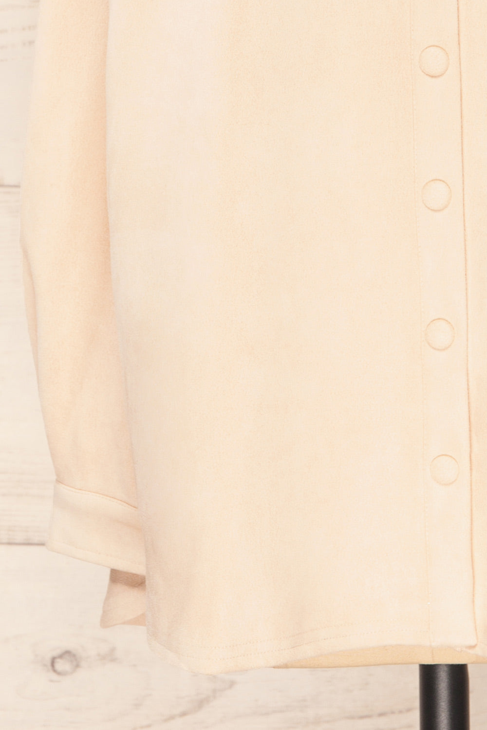 Barriot Beige Faux Suede Button-Up Shirt | La petite garçonne bottom