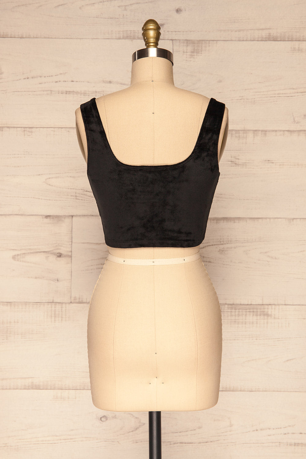 Baryssaw Black Velvet Cropped Camisole | La Petite Garçonne back view
