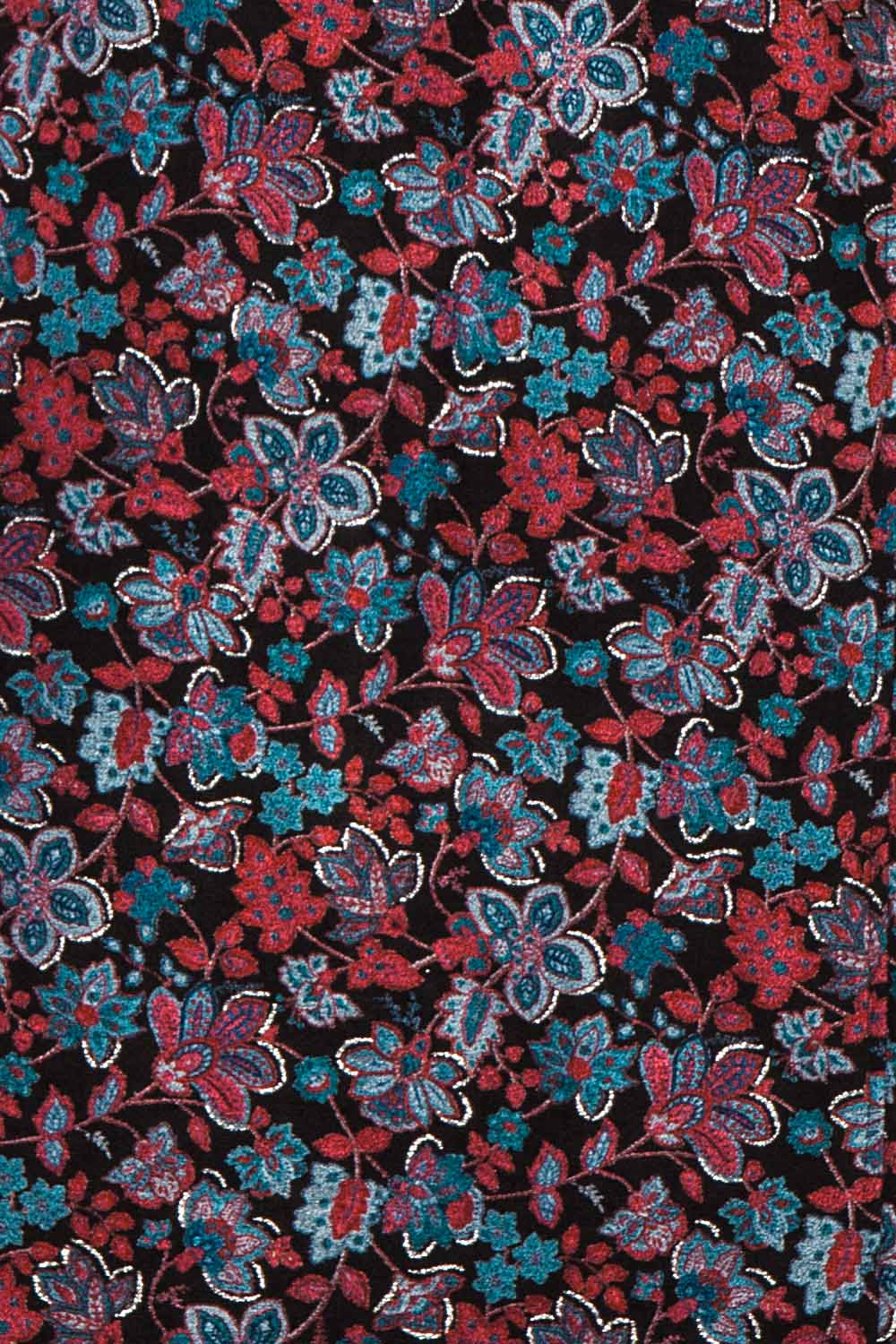 Baylor Black Floral Dress | Robe Fleurie fabric close up | Boutique 1861