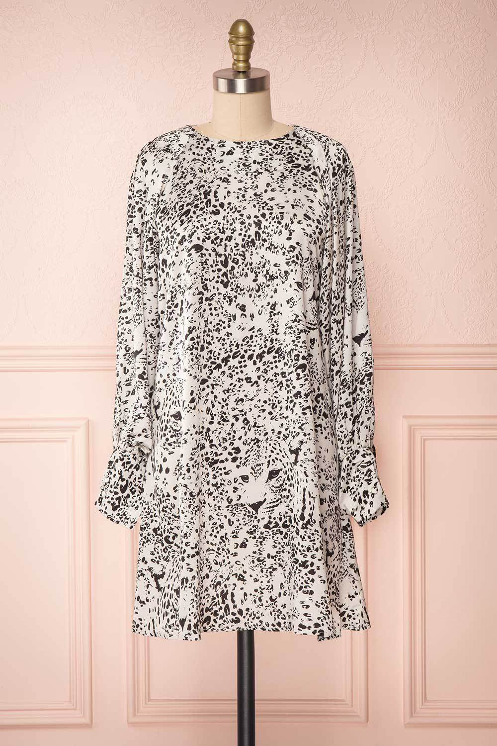 Bellanca Black & White Leopard Tunic Dress | Boutique 1861