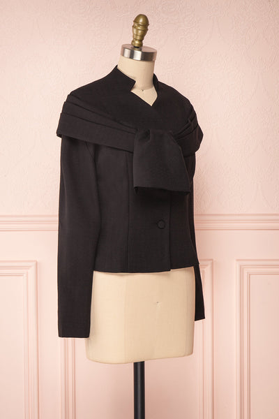Benedicte Black Fitted Vintage Blazer Jacket | SIDE VIEW | Boutique 1861