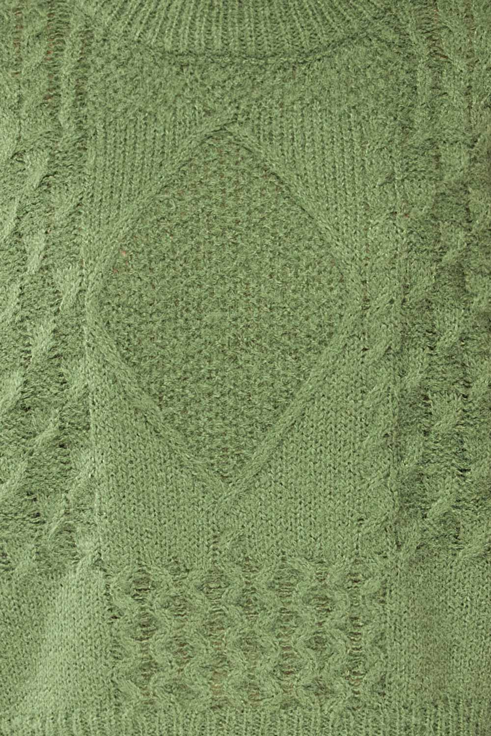 Benidorm Green Cropped Knit Sweater | La petite garçonne fabric