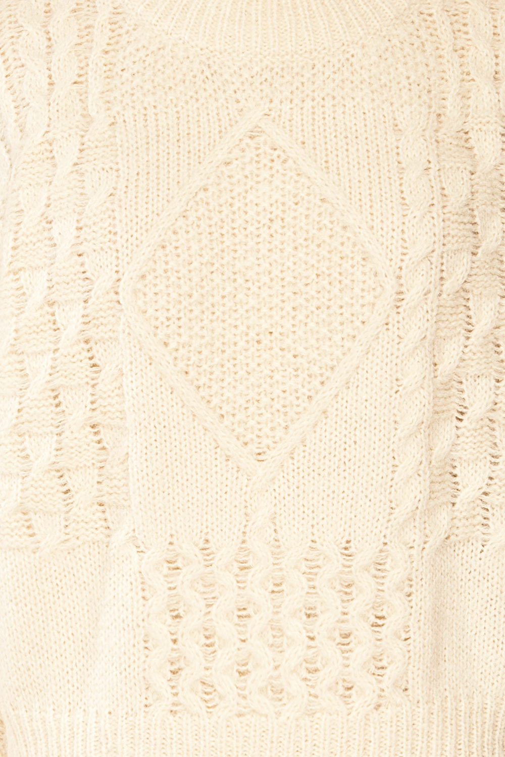 Benidorm Ivory Cropped Knit Sweater | La petite garçonne fabric