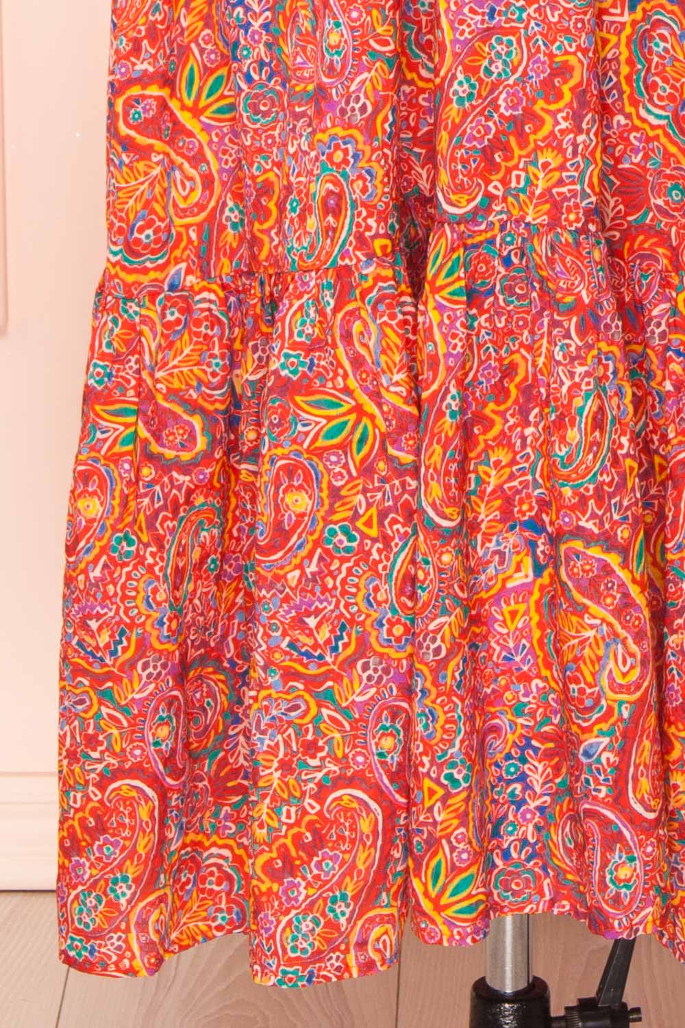 Bentley Midi Dress w/ Colourful Paisley Print | Boutique 1861 bottom