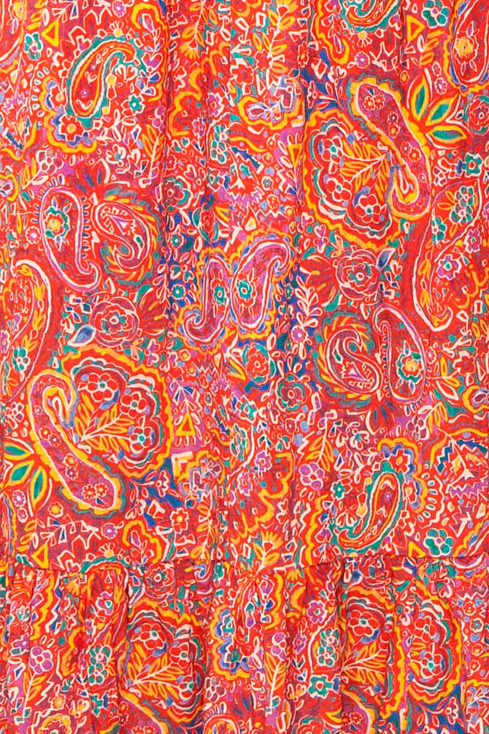 Bentley Midi Dress w/ Colourful Paisley Print | Boutique 1861 fabric