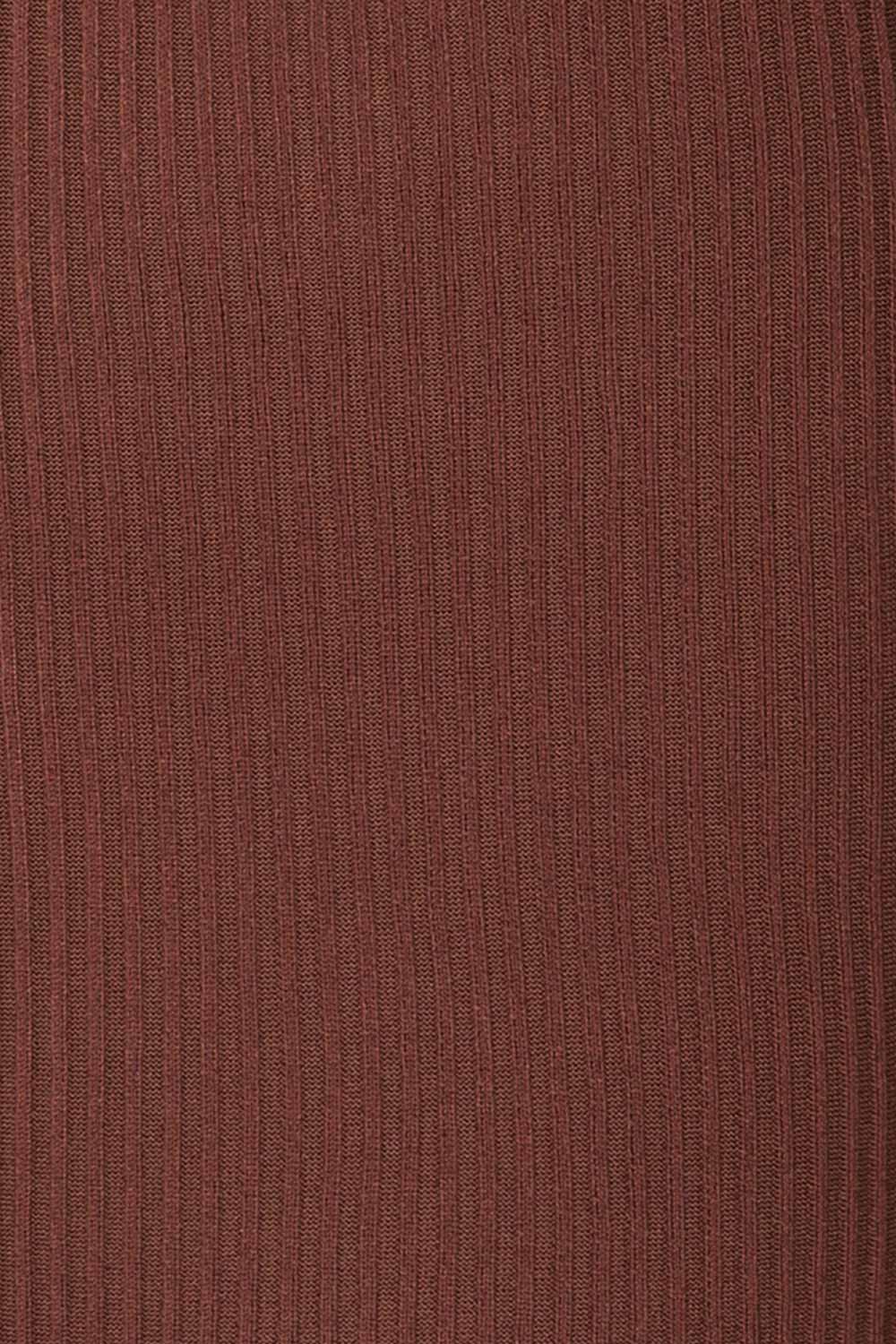 Bergame Brown Knitted Wrap Dress | La Petite Garçonne fabric