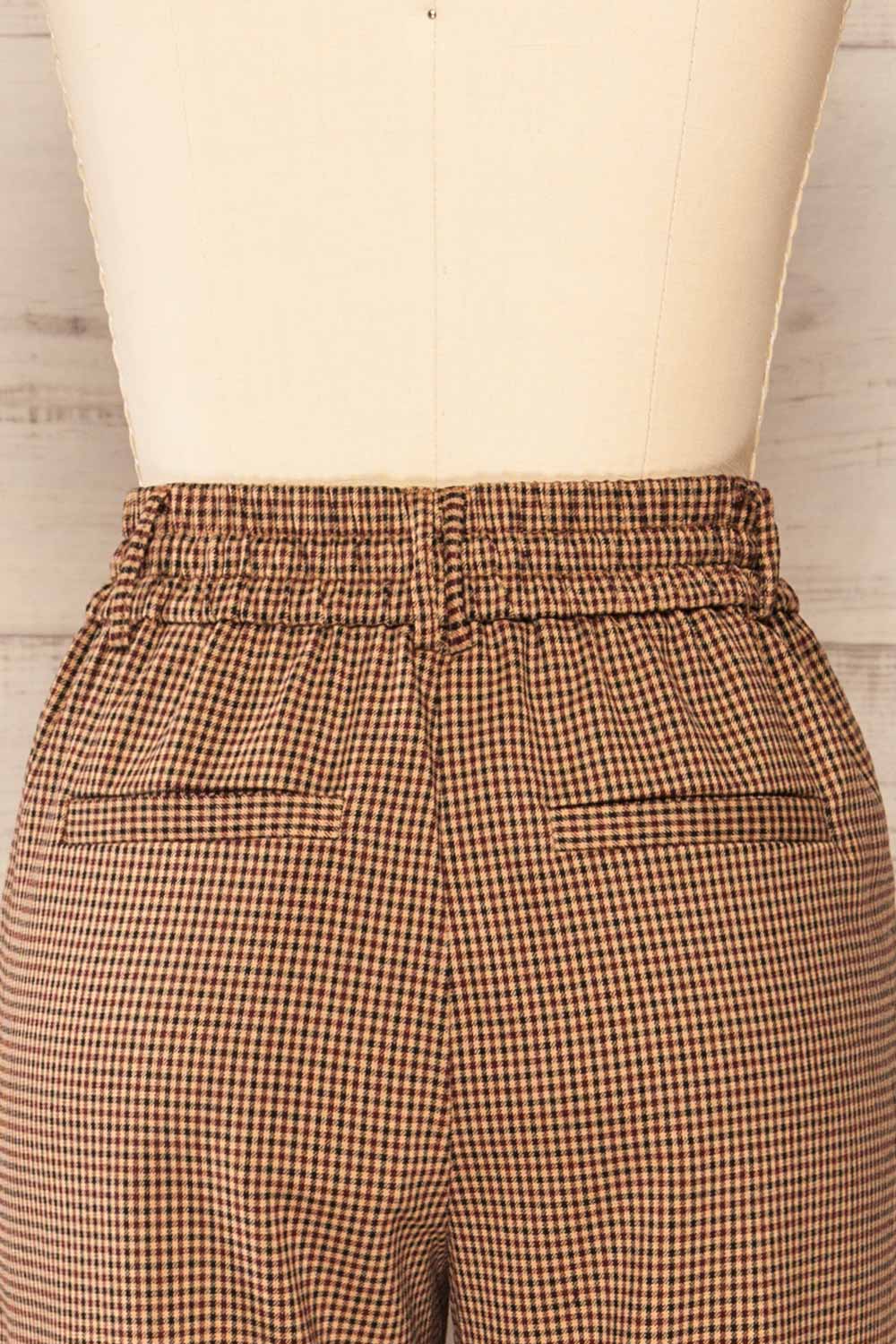 Berthaud Houndstooth Straight Leg Pants | La petite garçonne back close-up