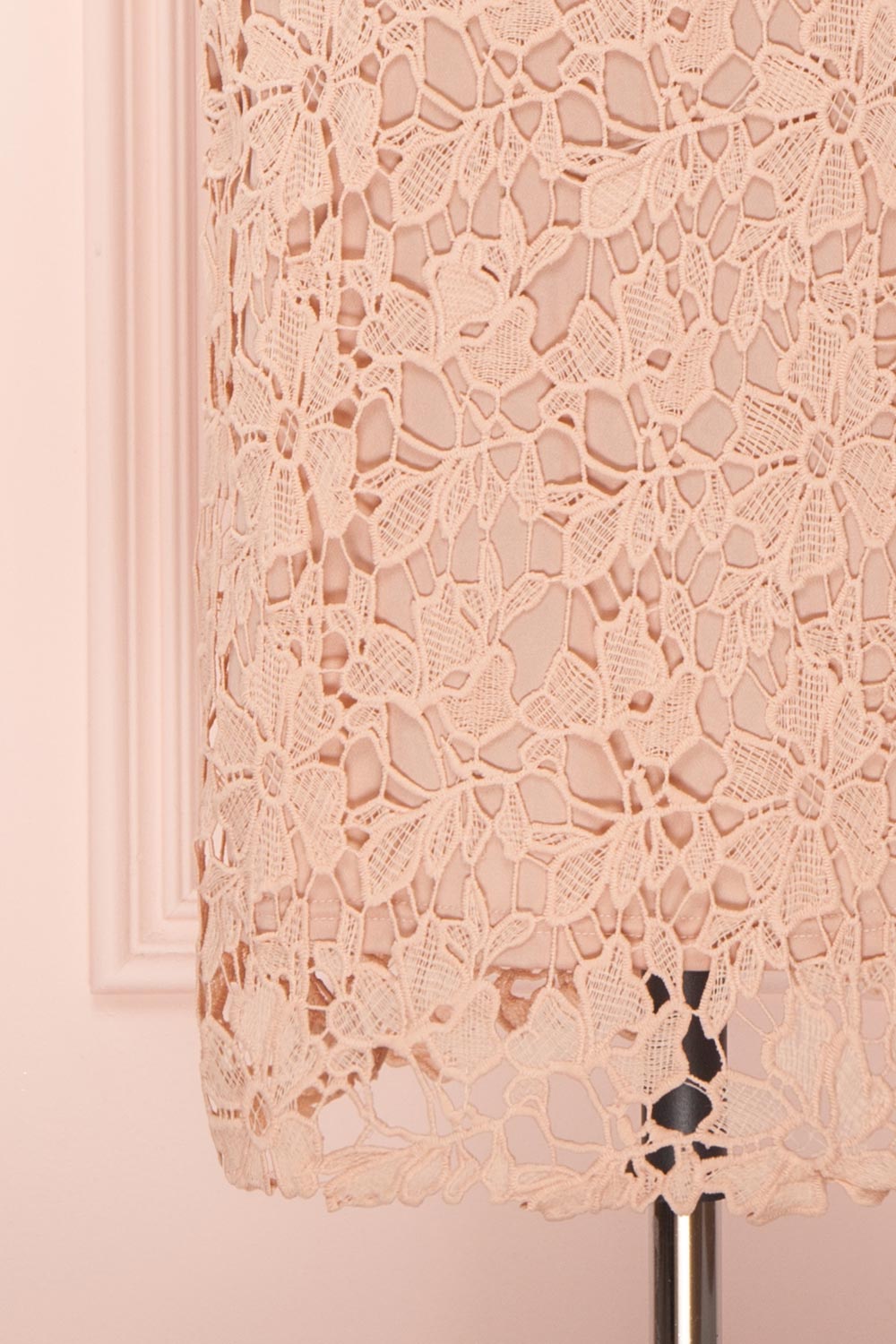 Beryl Pink Crocheted Lace Fitted Midi Skirt | Boutique 1861 7