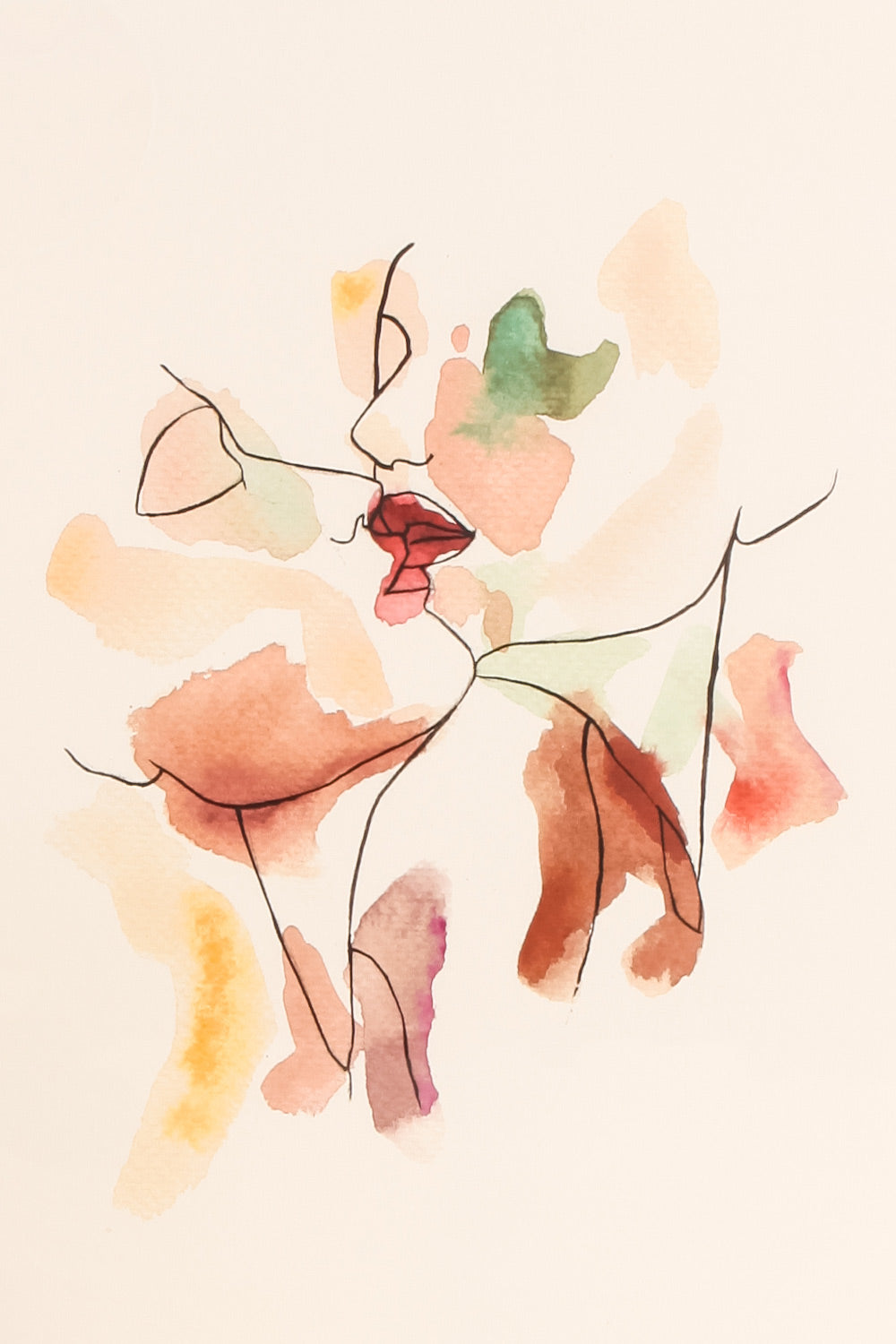 Besame Watercolour Portrait | La Petite Garçonne close-up