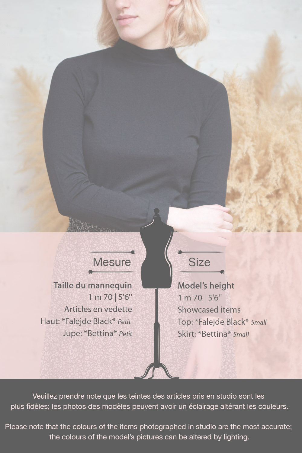 Falejde Black Long Sleeve Mock Neck Top | La petite garçonne fiche