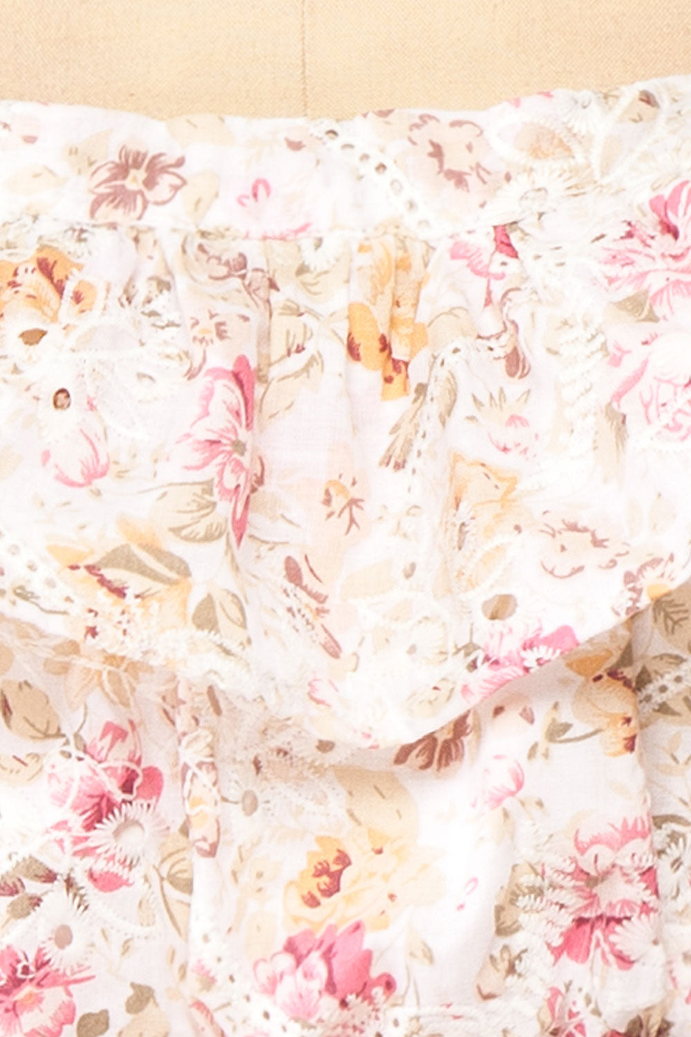 Birtha Floral Openwork Cropped Top | Boutique 1861 fabric