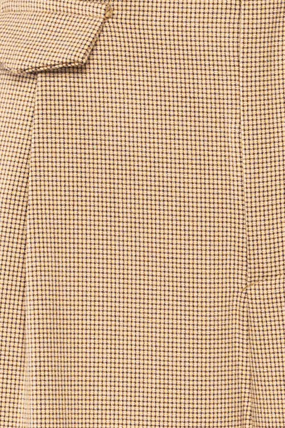 Bjork Beige Plaid High-Waisted Straight Leg Pants | La petite garçonne fabric