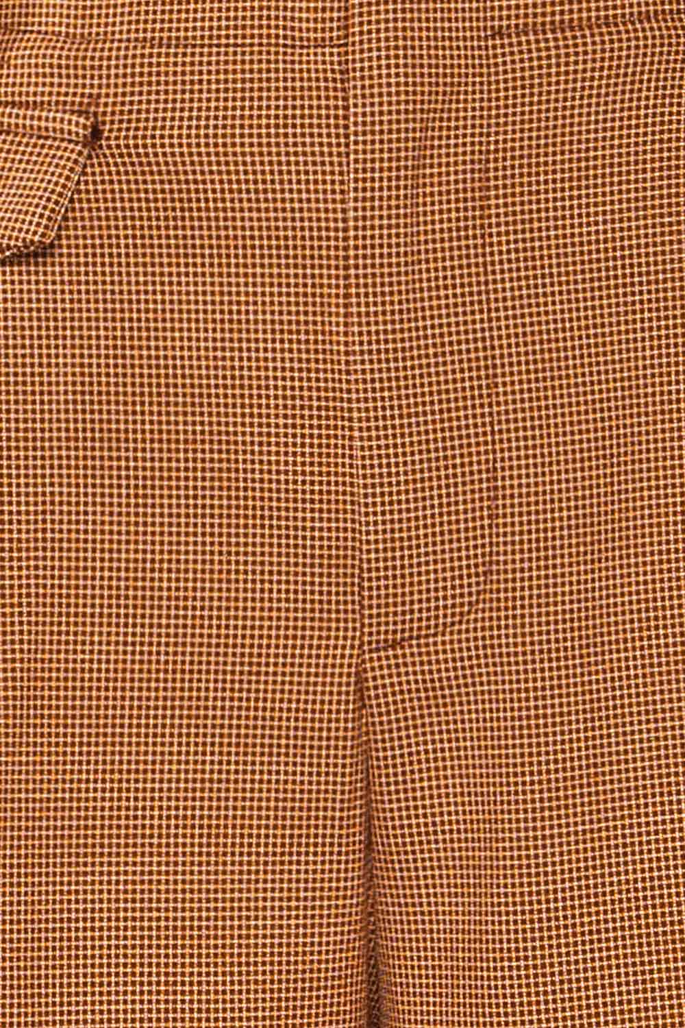 Bjork Caramel Plaid High-Waisted Straight Leg Pants | La petite garçonne fabric