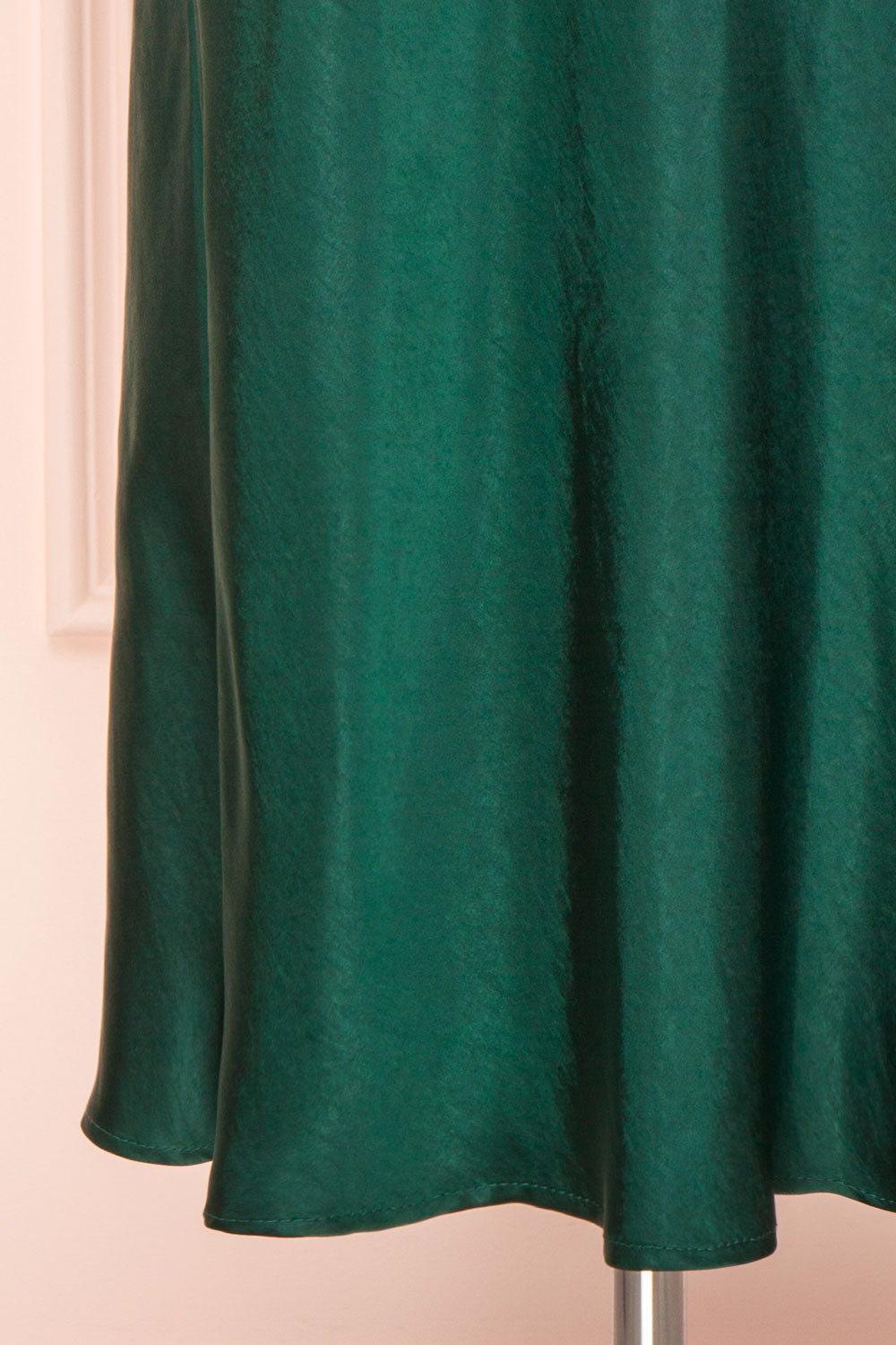 Bonnie Green Long Sleeve Silky Maxi Dress | Boutique 1861 bottom