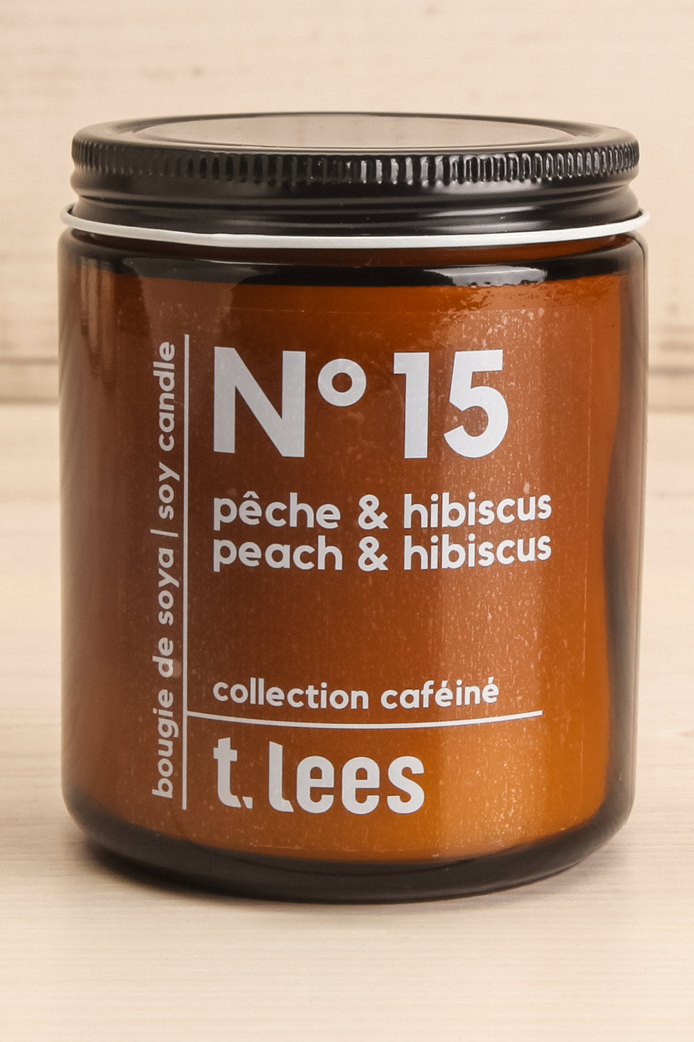 Bougie Pêche et Hibiscus Perfumed Candle | La petite garçonne close up closed