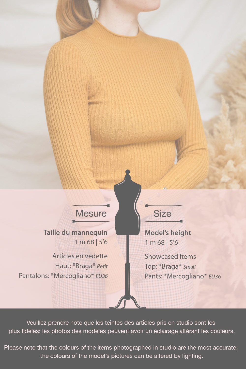 Braga Yellow Ribbed Fitted Mock Neck Top | La petite garçonne fiche