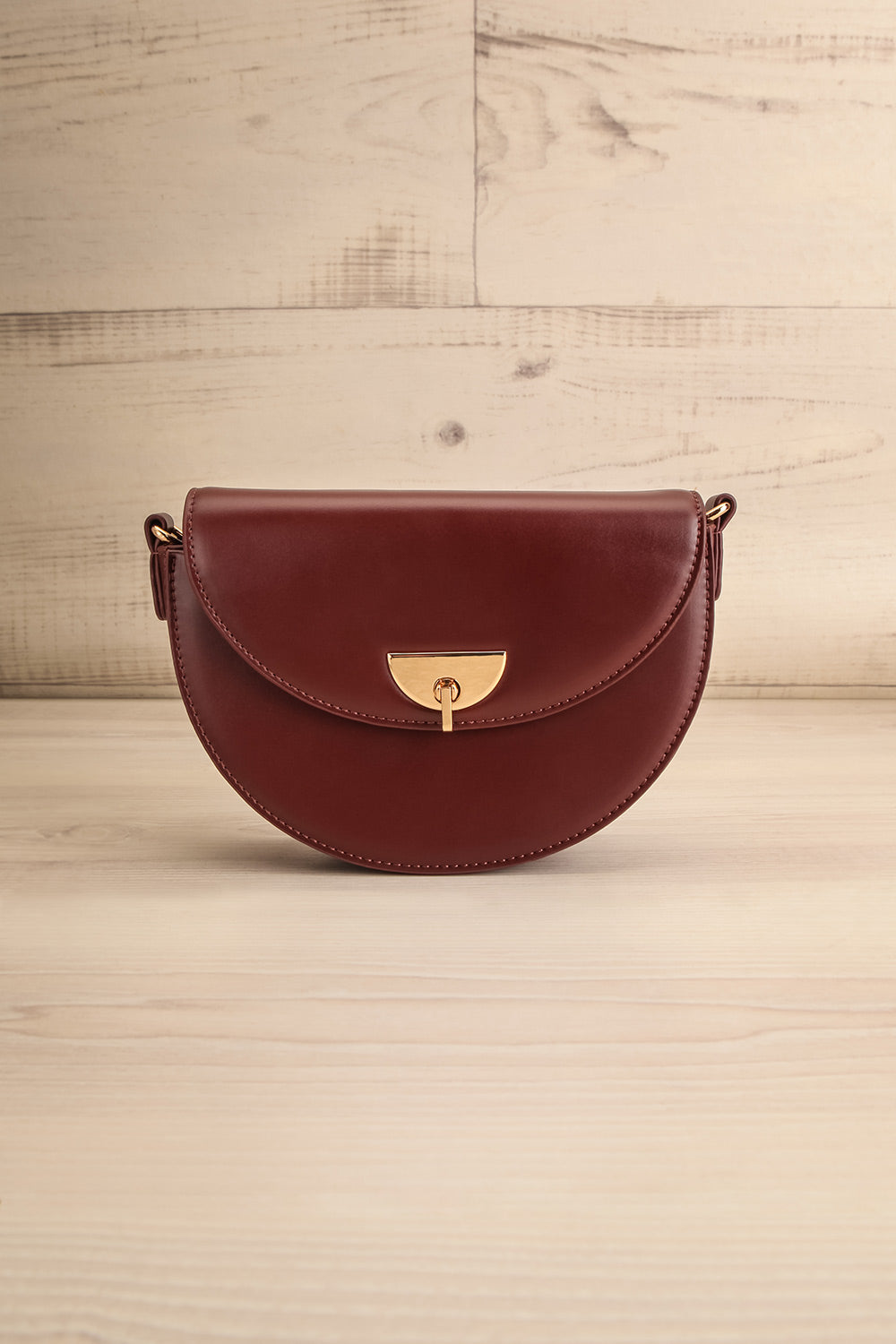 Braite Burgundy Half-Moon Crossbody Bag | La petite garçonne front