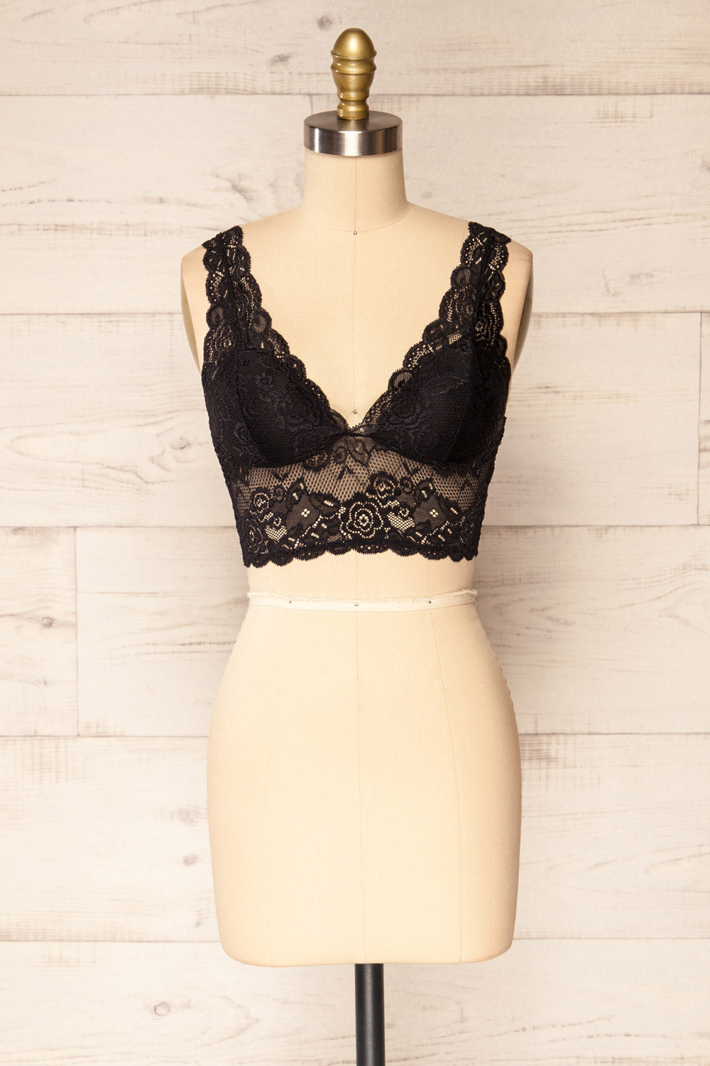 Braize Black Lace Bralette | La petite garçonne front view
