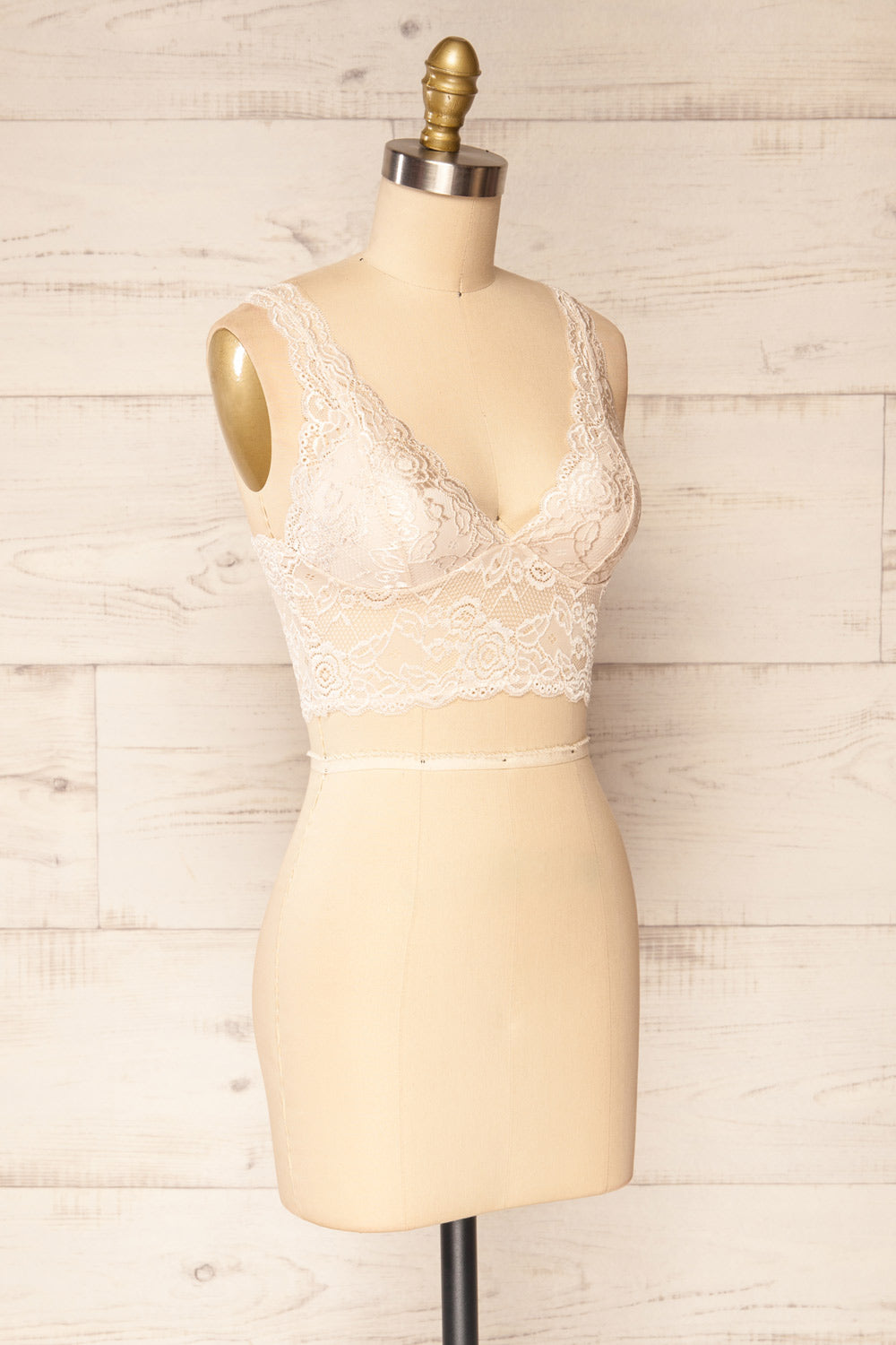 Braize Ivory Lace Bralette | La petite garçonne side view