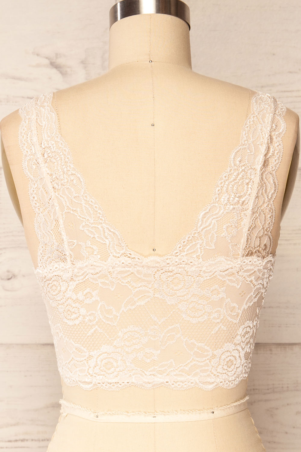 Braize Ivory Lace Bralette | La petite garçonne back close up