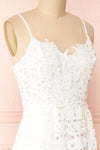 Brendais White Openwork Lace Midi Dress | Boutique 1861 side close-up