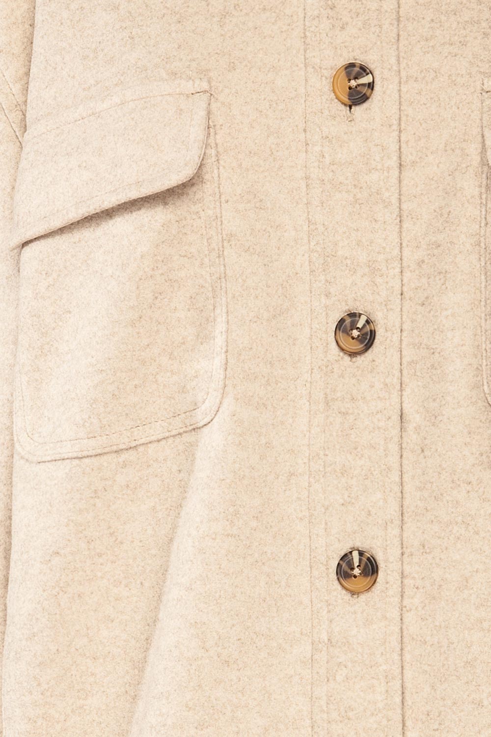 Brighton Oversized Grey Beige Felt Shacket | La petite garçonne fabric