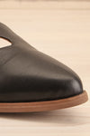 Bruca Black Pointed Toe Asymmetrical Flats | La petite garçonne front close-up