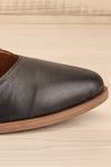 Bruca Black Pointed Toe Asymmetrical Flats | La petite garçonne side front close-up