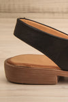 Bruca Black Pointed Toe Asymmetrical Flats | La petite garçonne side back close-up