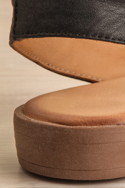 Bruca Black Pointed Toe Asymmetrical Flats | La petite garçonne back close-up