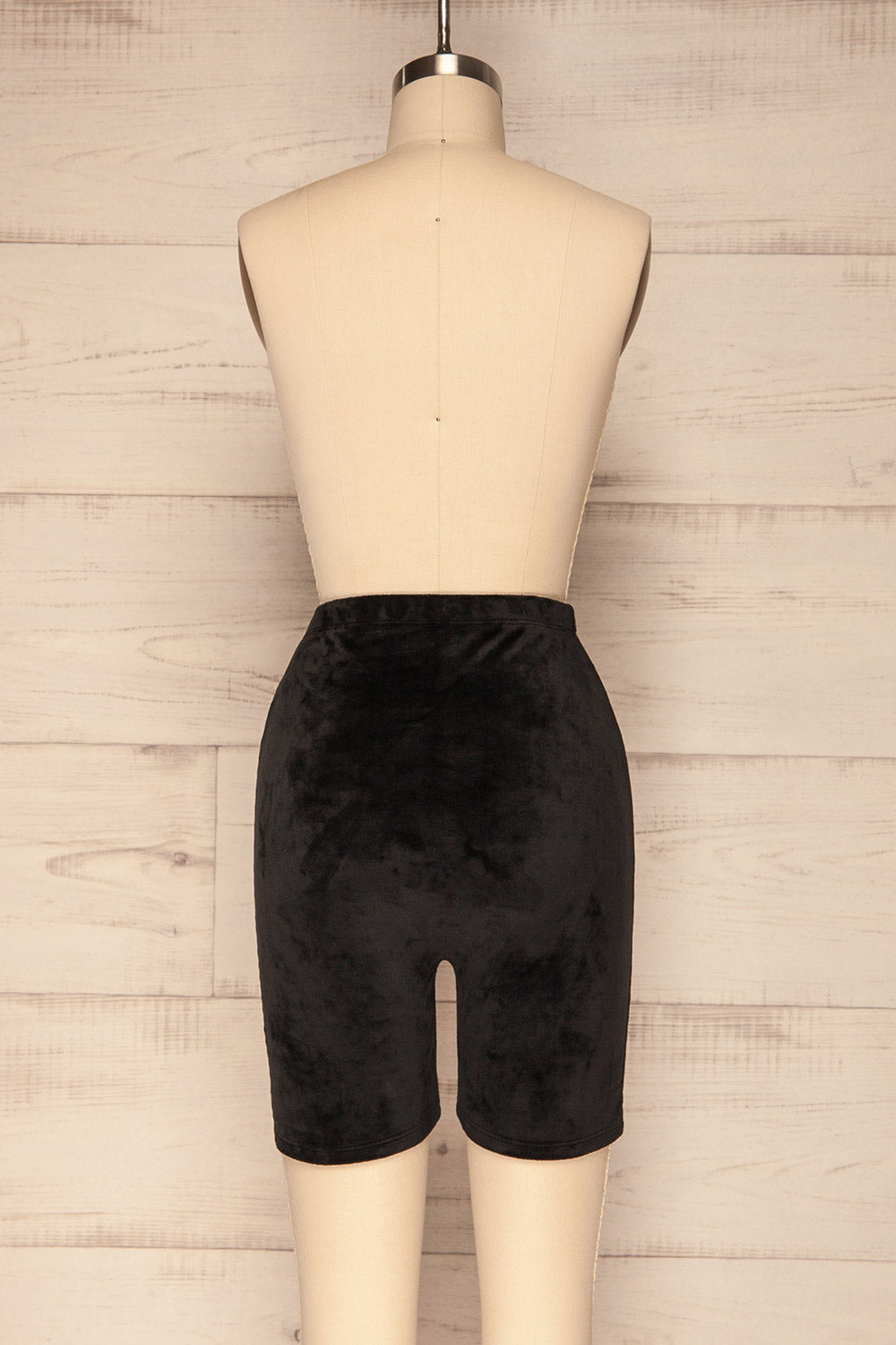 Bunnik Black Velvet High Waisted Shorts | La Petite Garçonne back view