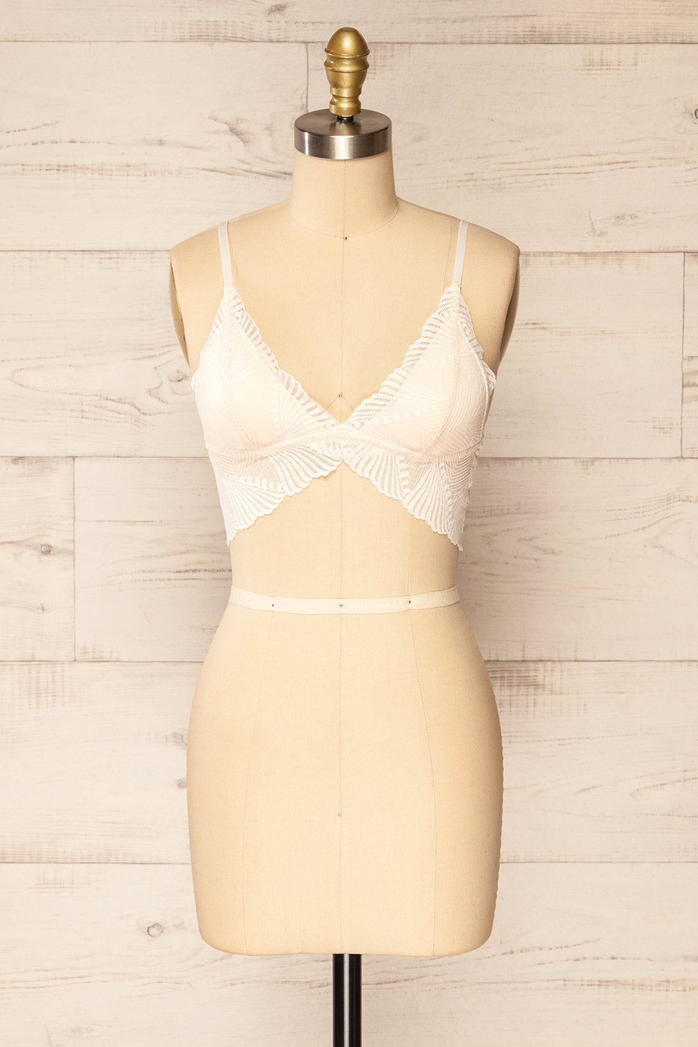 Butterflies Ivory Lace Bralette | La petite garçonne front view