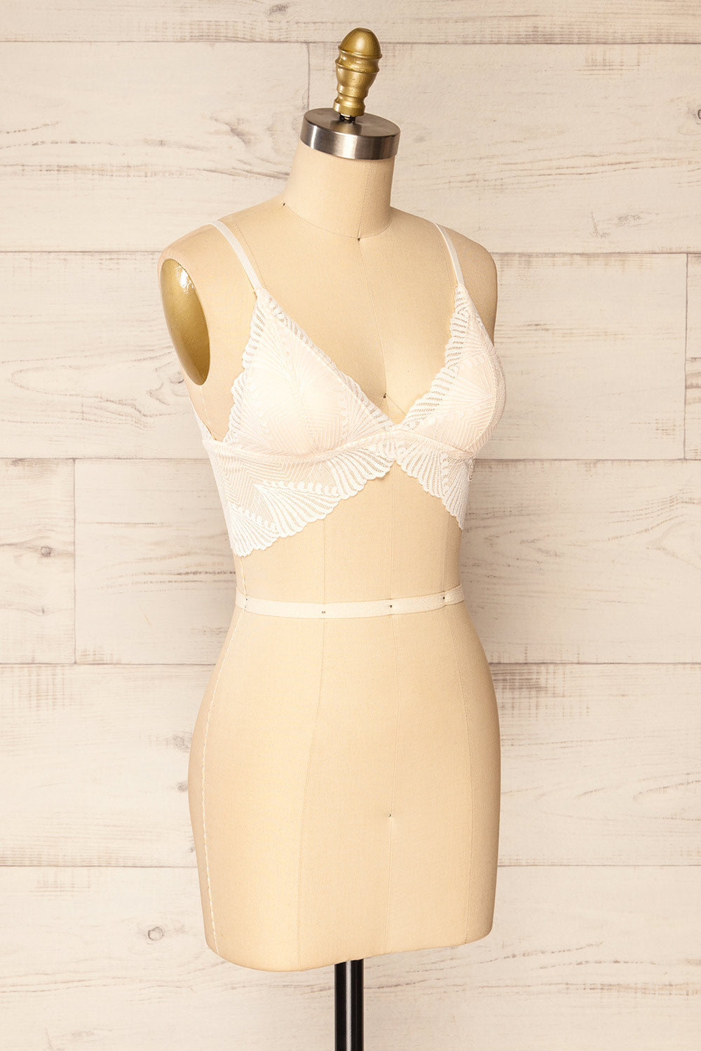 Butterflies Ivory Lace Bralette | La petite garçonne side view